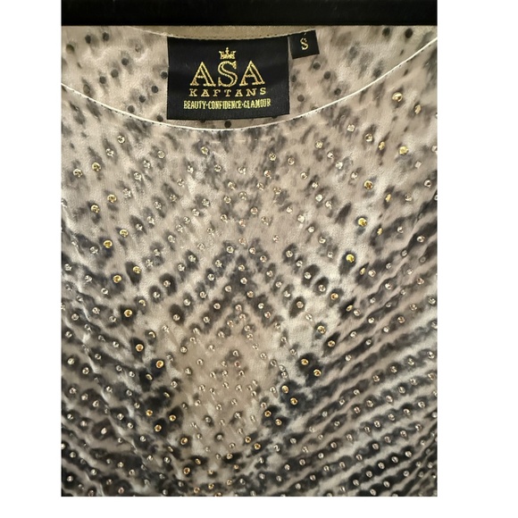 ASA Kaftan - blues/greys/black with crystals - elegant lightweight kaftan O/S - Picture 4 of 12